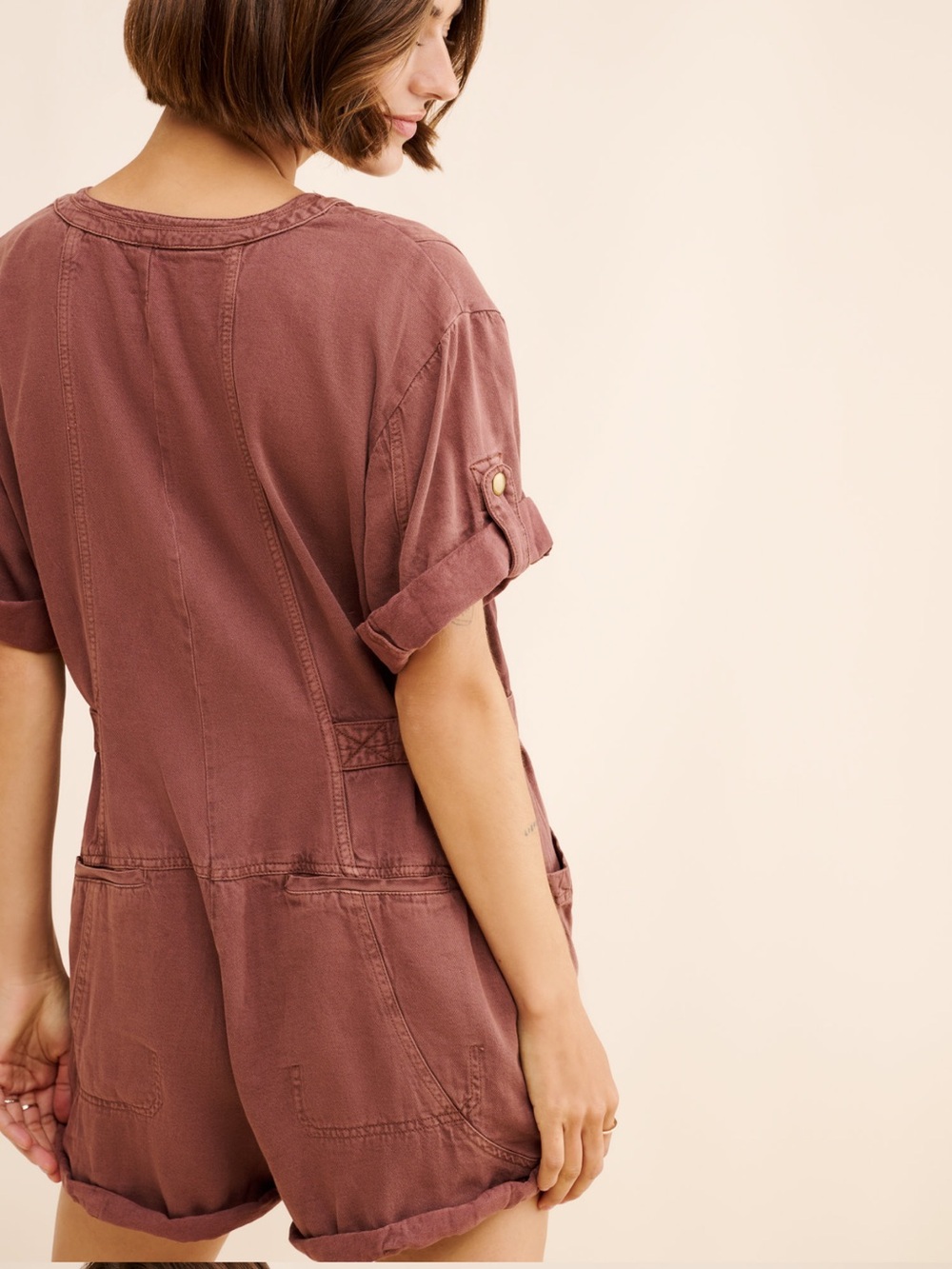 Free People Lets Ride Shortalls - Picture 2 of 5